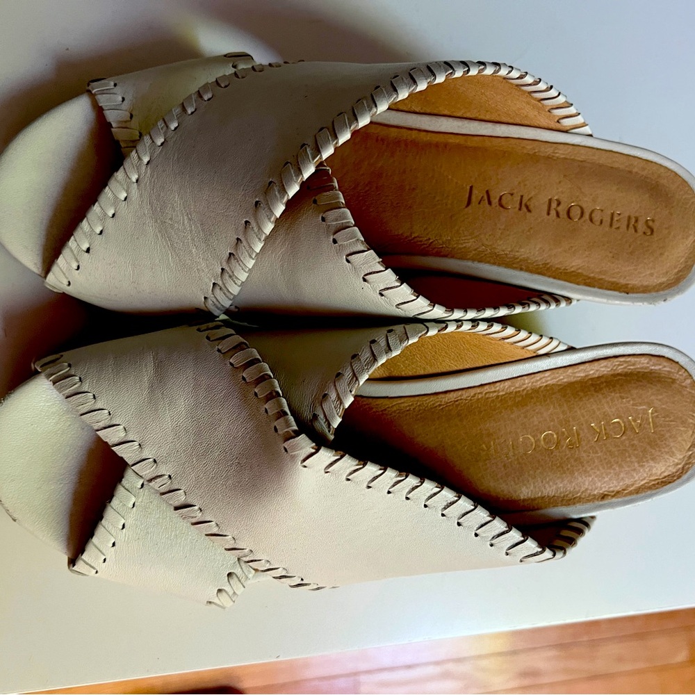 White Jack Rogers sandals size 10